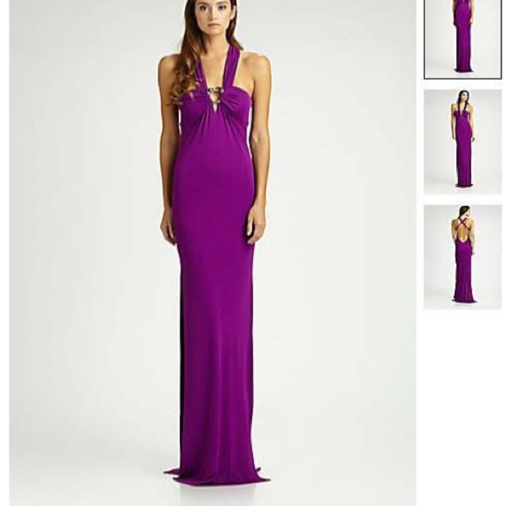 VINTAGE Roberto Cavalli Purple Halter Gown